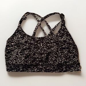 Lululemon White Black Geometric Sports Bra Wireless Women's Size XS